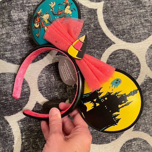 Disney Parks 2023 DVC Vacation Club Happy Halloween Headband Ears Glow in Dark - Picture 2 of 5